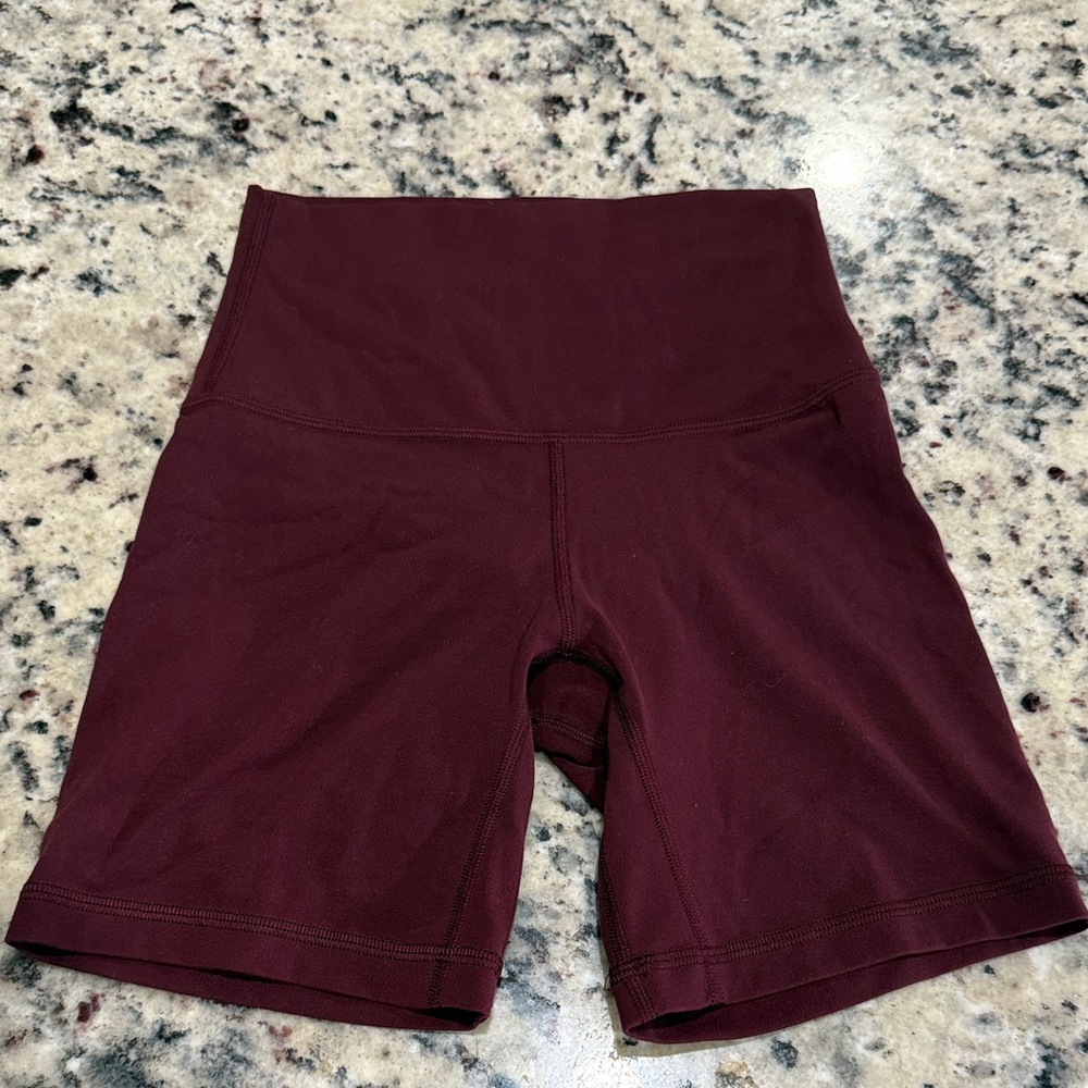 NWOT Lululemon Athletica Maroon Bike Shorts